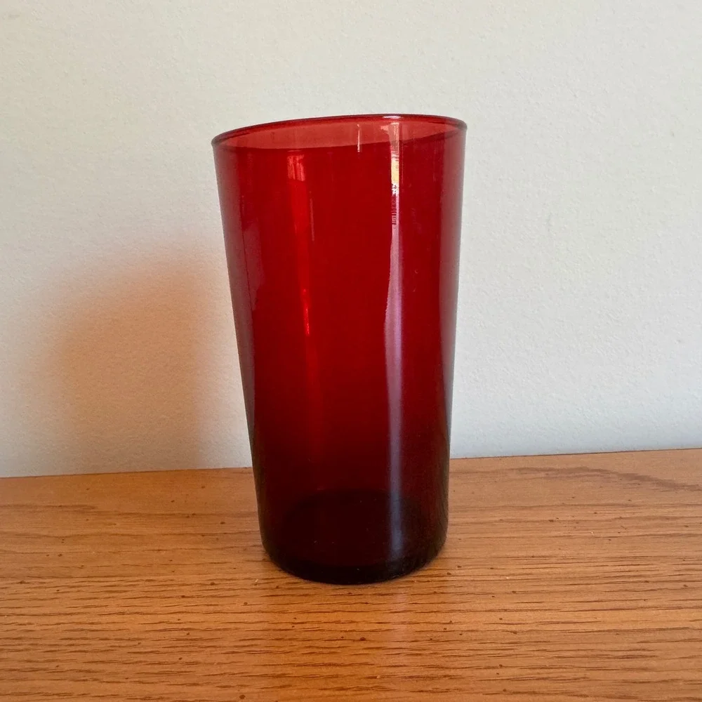 Vintage Anchor‎ Hocking Royal Ruby Red Glass Tumbler Drinking Juice Glass
